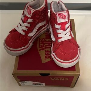 Vans Kids Pink Glitter High-Top Sneakers